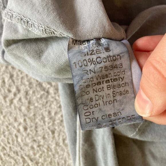 Lungo L'Arno Mini Dress Small Made in Italy Knee V-Neck Boxy Gray Beach Boho S - Picture 8 of 13